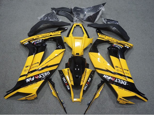 Carenados Moto Kawasaki ZX10R 2011-2015 - Amarillo Negro Brillante Delt Fin