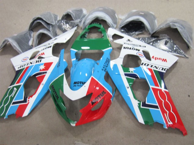 Carenados Moto Suzuki GSXR 600 2001-2003 - Blanco Azul Verde Rojo Motul