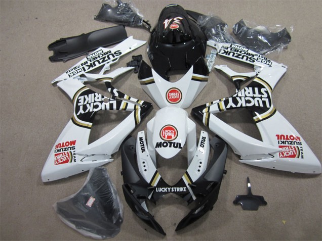 Carenados Moto Suzuki GSXR 600 2006-2007 - Blanco Negro Rojo Lucky Strike Motul