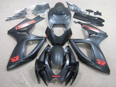Carenados Moto Suzuki GSXR 600 2006-2007 - Negro Mate Rojo Calcomanía