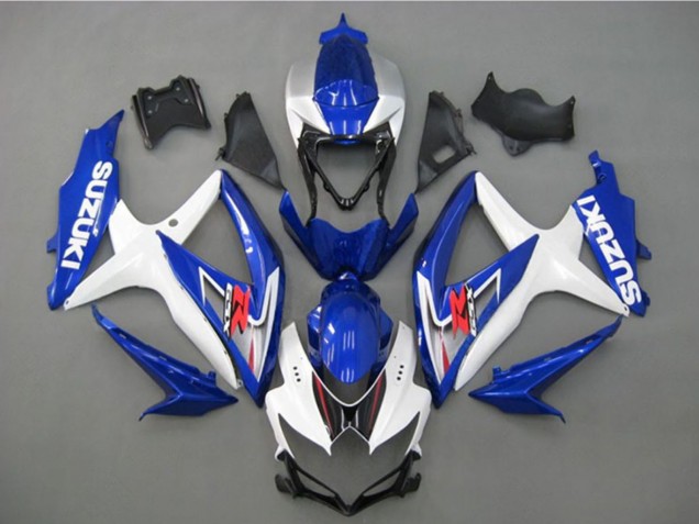 Carenado Moto Suzuki GSXR 750 2008-2010 - Blanco Plata Azul Negro