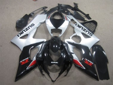 Carenado Moto Suzuki GSXR 1000 2005-2006 - Negro Brillante Plata Rojo