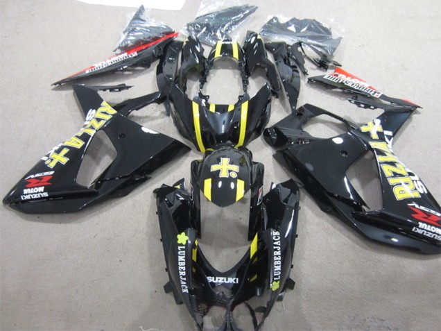 Carenados Moto Suzuki GSXR 1000 2009-2016 - Negro Brillante Amarillo Rizla Lumber Jack
