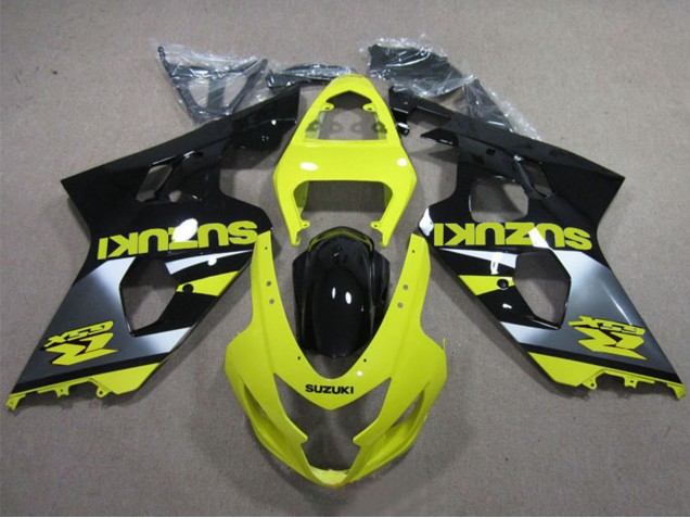 Carenados Moto Suzuki GSXR 600 2004-2005 - Amarillo Plata Negro Brillante