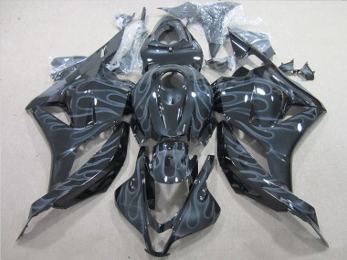 Moto Plástica CBR 600 RR 09-12 - Negro Plata Llama