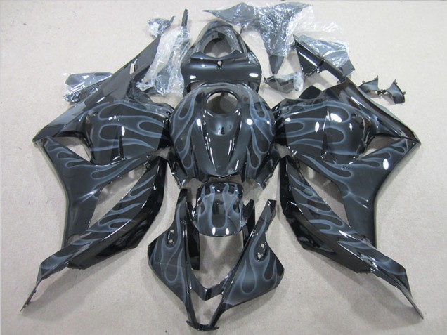 Moto Plástica CBR 600 RR 09-12 - Negro Plata Llama Moto Plástica CBR 600 RR 09-12 - Negro Plata Llama