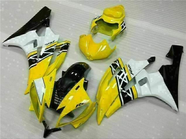 Moto Plástica R6 06-07 - Amarillo Blanco Negro Moto Plástica R6 06-07 - Amarillo Blanco Negro