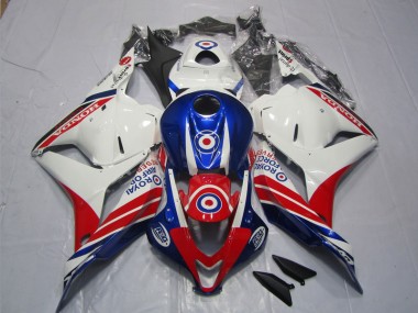Moto Plástico CBR 600 RR 09-12 - Blanco Azul Rojo