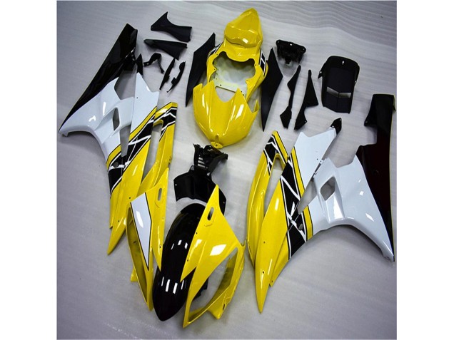 Moto Plástico R6 06-07 - Amarillo Blanco Negro Moto Plástico R6 06-07 - Amarillo Blanco Negro