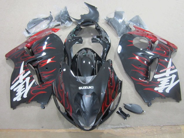 Plástica Moto GSXR 1300 Hayabusa 96-07 - Negro Rojo Llama Plástica Moto GSXR 1300 Hayabusa 96-07 - Negro Rojo Llama