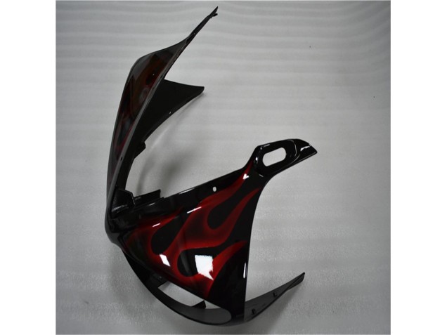 Plástico Moto R6 03-05 - Negro Rojo Llama Plástico Moto R6 03-05 - Negro Rojo Llama