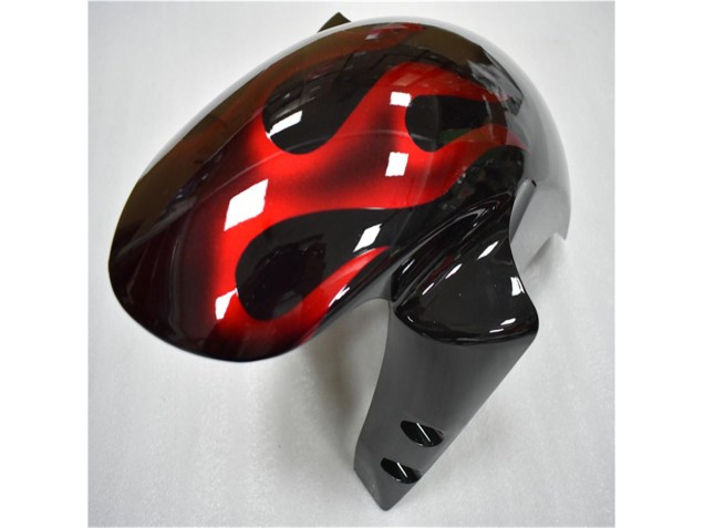 Plástico Moto R6 03-05 - Negro Rojo Llama Plástico Moto R6 03-05 - Negro Rojo Llama